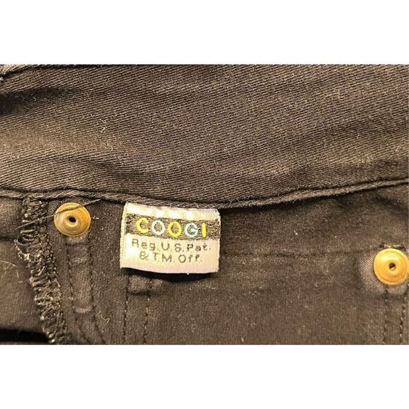 COOGI 5 Pocket Straight Leg Slim Fit Stretch Pant Black Gold Hardware Size 13/14 - Picture 8 of 12